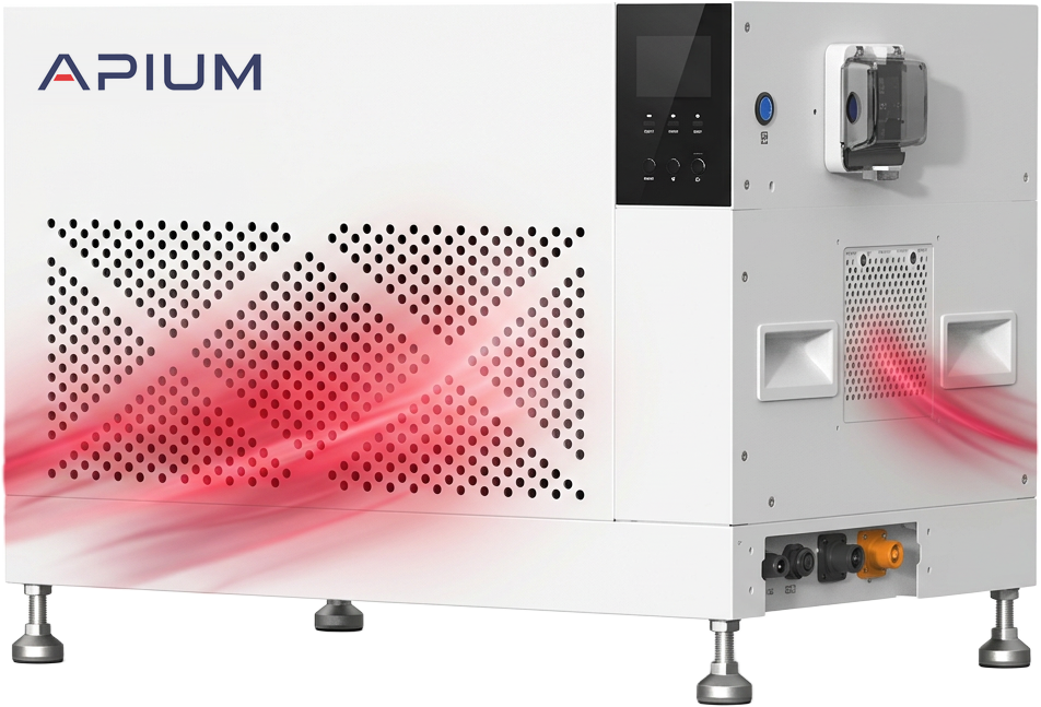 Dust-proof Apium control box with red airflow trails